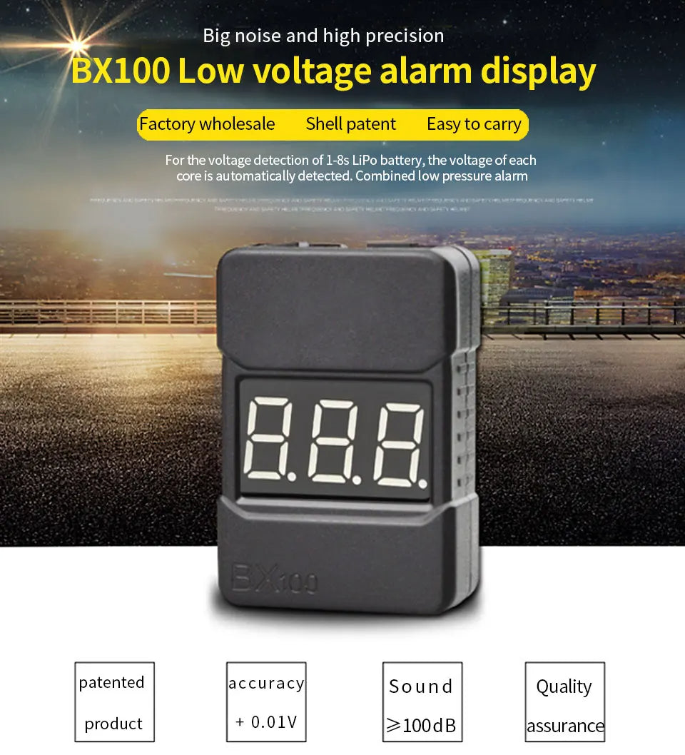 BX100 Battery Voltage Tester 1-8S LiPO 1PC