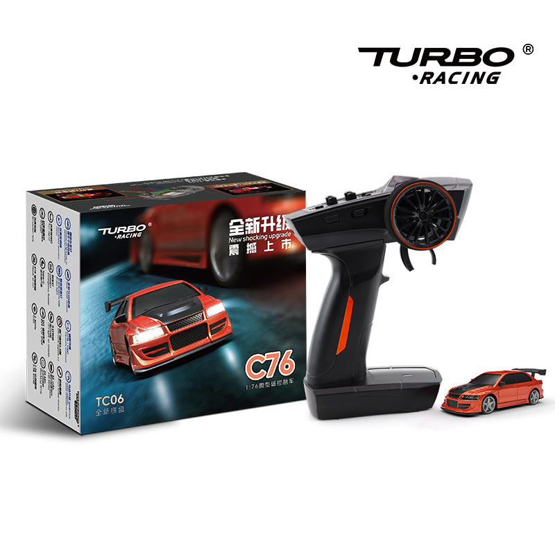 Turbo Racing 1/76 Mini Electric Remote Control Car C76 C75 C74 C73 C72 C71 RTR Sports Car Model Car for Adult Children's Toys