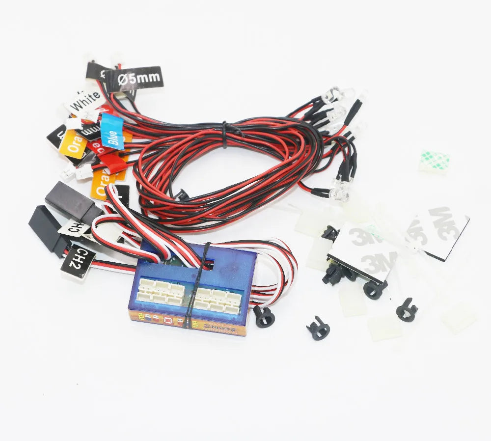 GT power RC Car lighting 12 LED Intelligent controllable linkage model lights 2 PPM FM FS 2.4G kit BRAKE + HEADLIGHT + SIGNAL