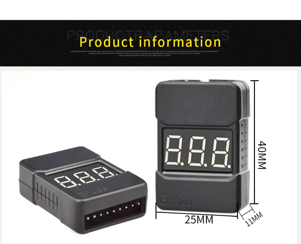 BX100 Battery Voltage Tester 1-8S LiPO 1PC