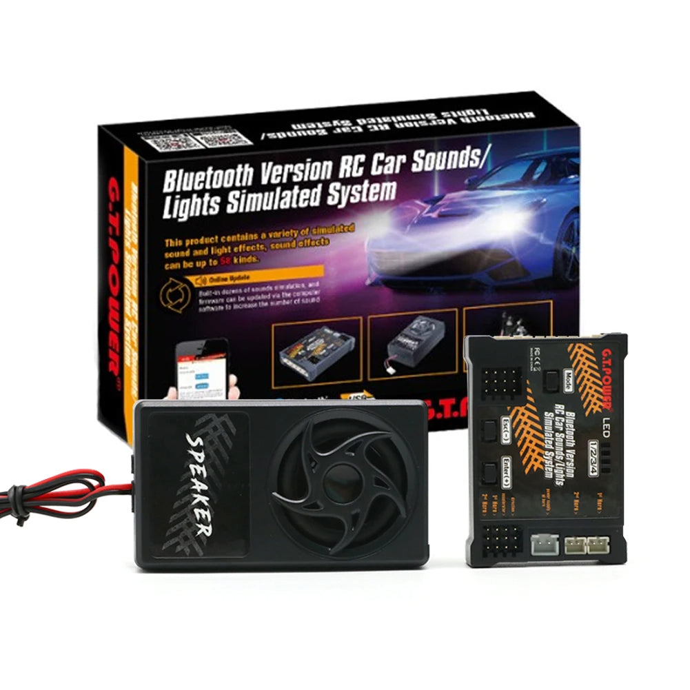 G.T.Power Bluetooth Version RC Car Engine Sound Simulated System / Lights Simulated System For RC Car Axial SCX 10 TRX4