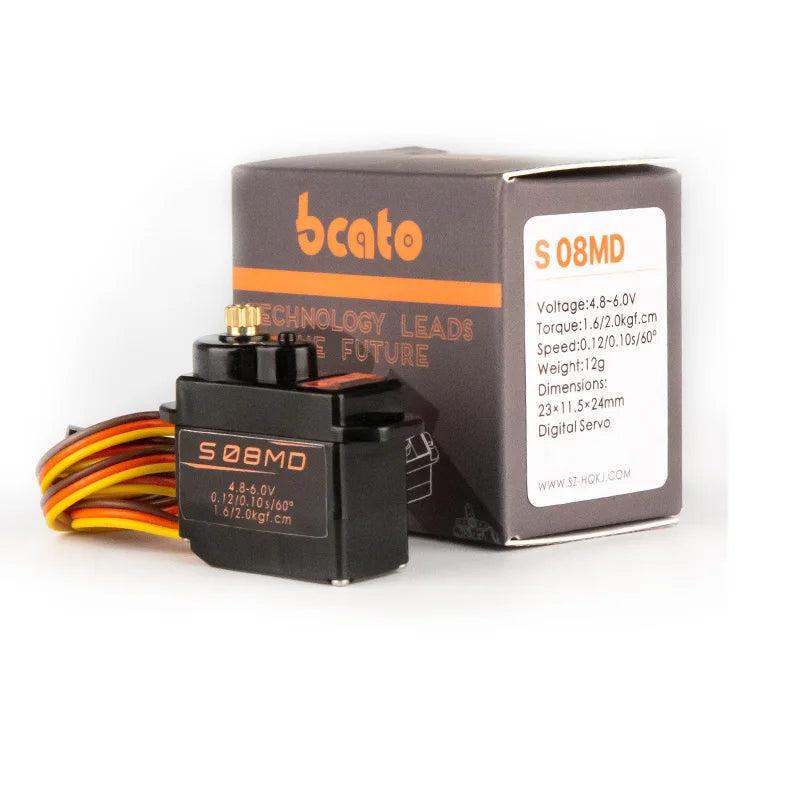 Bcato S08MD Digital Servo 12g/ 2.4kg/ High-Speed Mini Metal Gear for Rc FPV Helicopter Airplane Tail Servo