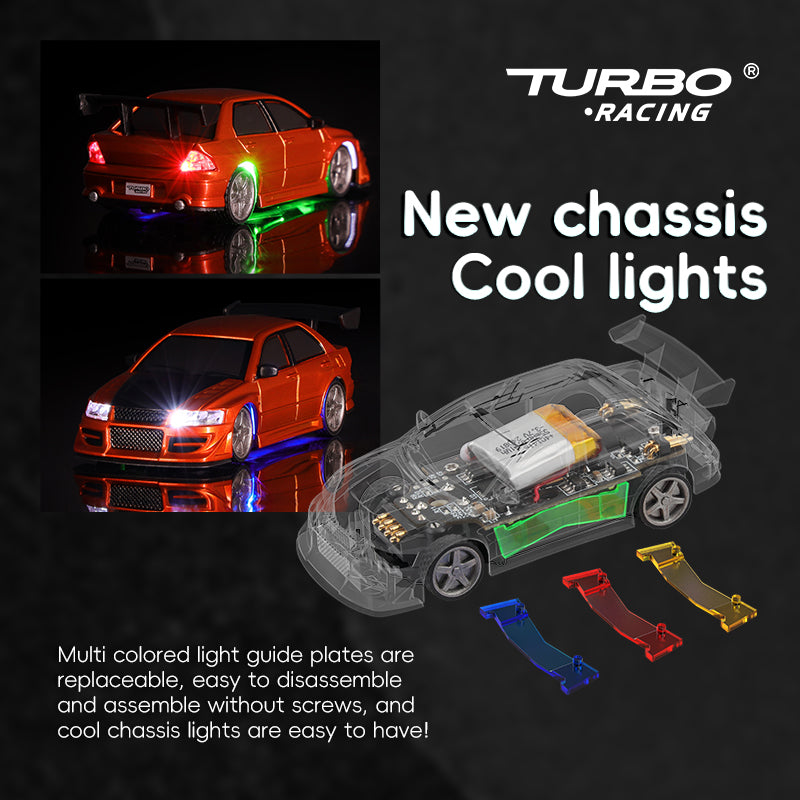 Turbo Racing 1/76 Mini Electric Remote Control Car C76 Mini RTR Toy Car Sports Car Model Car for Adult Children's Toys Gift