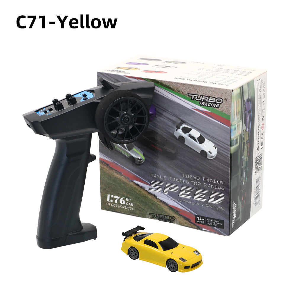 Turbo Racing 1/76 Mini Electric Remote Control Car C76 C75 C74 C73 C72 C71 RTR Sports Car Model Car for Adult Children's Toys