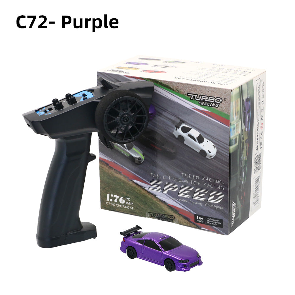 Turbo Racing 1/76 Mini Electric Remote Control Car C76 C75 C74 C73 C72 C71 RTR Sports Car Model Car for Adult Children's Toys