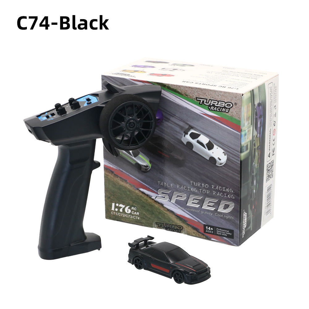 Turbo Racing 1/76 Mini Electric Remote Control Car C76 C75 C74 C73 C72 C71 RTR Sports Car Model Car for Adult Children's Toys