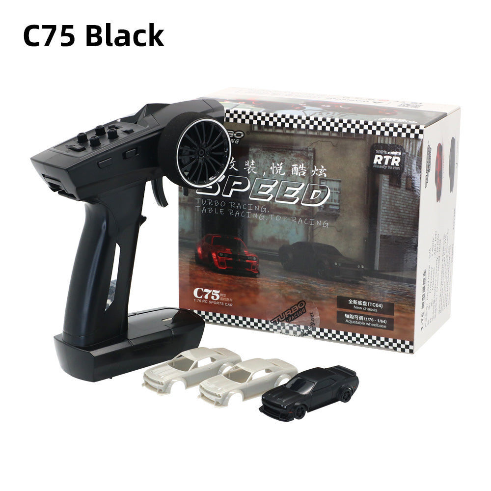 Turbo Racing 1/76 Mini Electric Remote Control Car C76 C75 C74 C73 C72 C71 RTR Sports Car Model Car for Adult Children's Toys