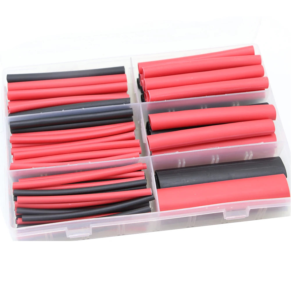 Dual-Wall Heat Shrink Tubing Kit - 130/270 Pieces, 6 Sizes