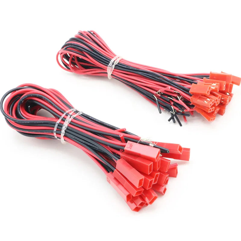 JST Male/Female Connector Leads 100-200mm - 10 Pair