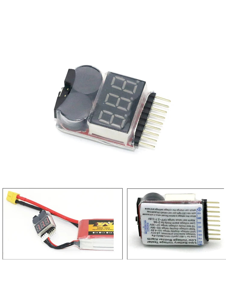 1-8S LiPo Battery Voltage Tester with Buzzer