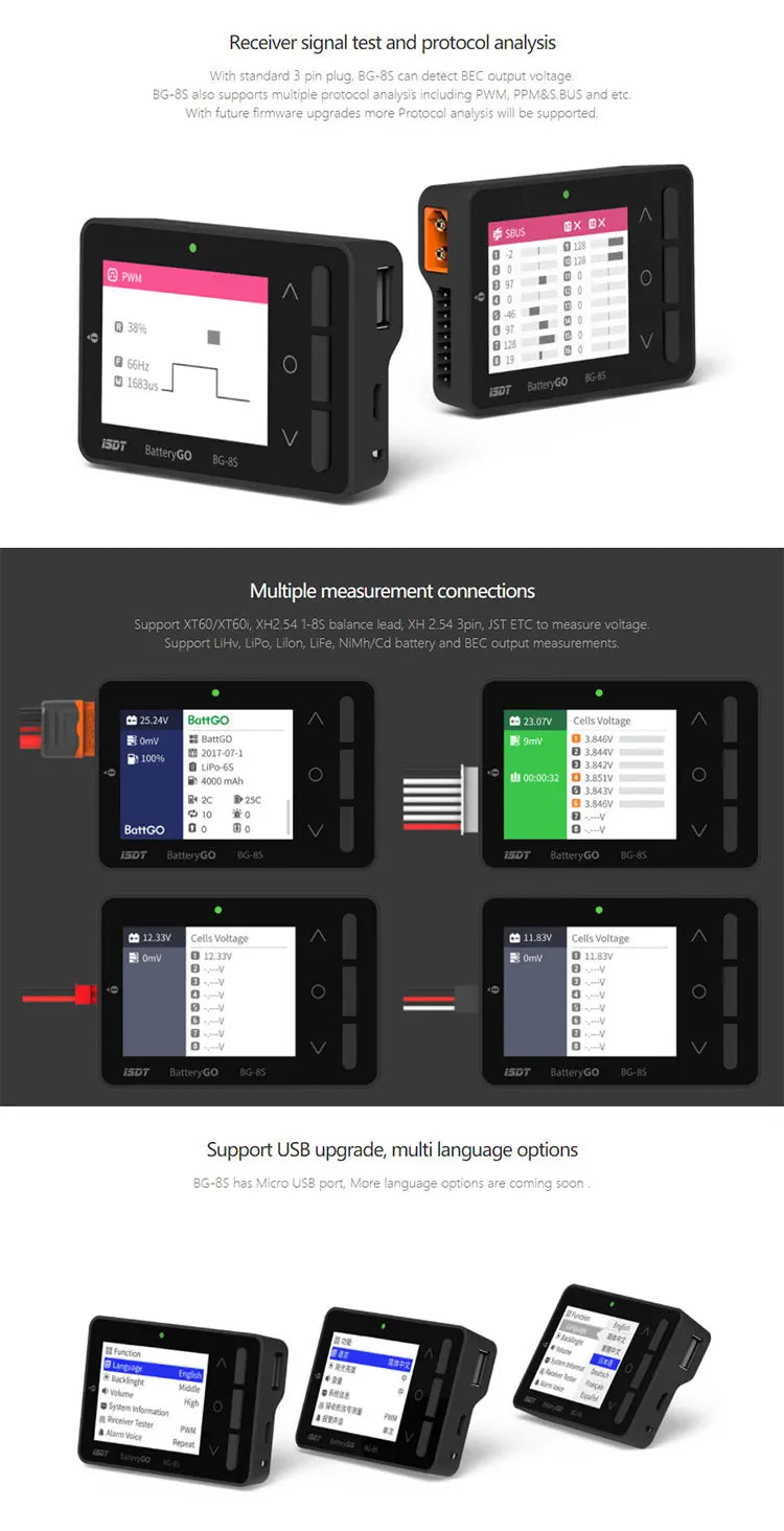 ISDT BattGo BG-8S Battery Checker & Balancer