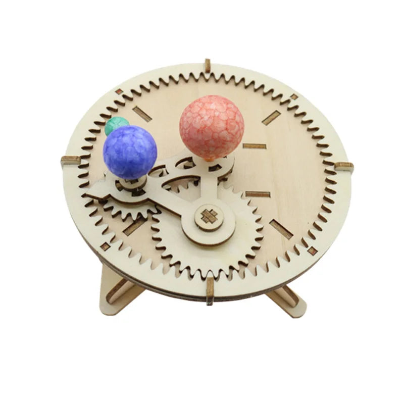 Sun-Earth-Moon Wooden Solar System Science Model