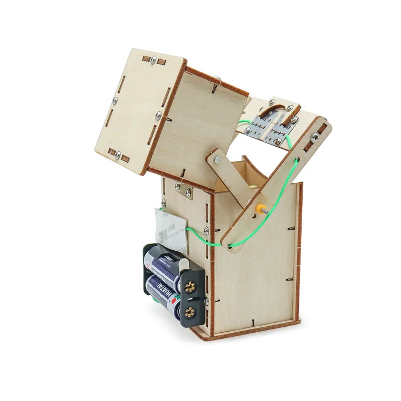 DIY Wooden Electric Coin-Eating Robot Science Kit