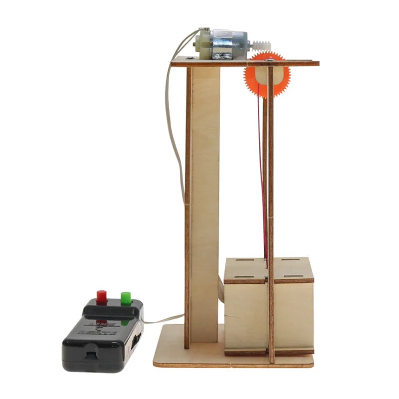 DIY Electric Remote Control Lift Elevator Wooden Science Model Kit