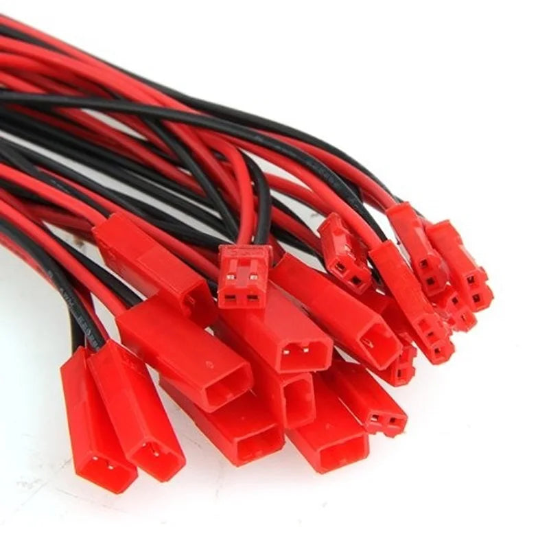 JST Male/Female Connector Leads 100-200mm - 10 Pair
