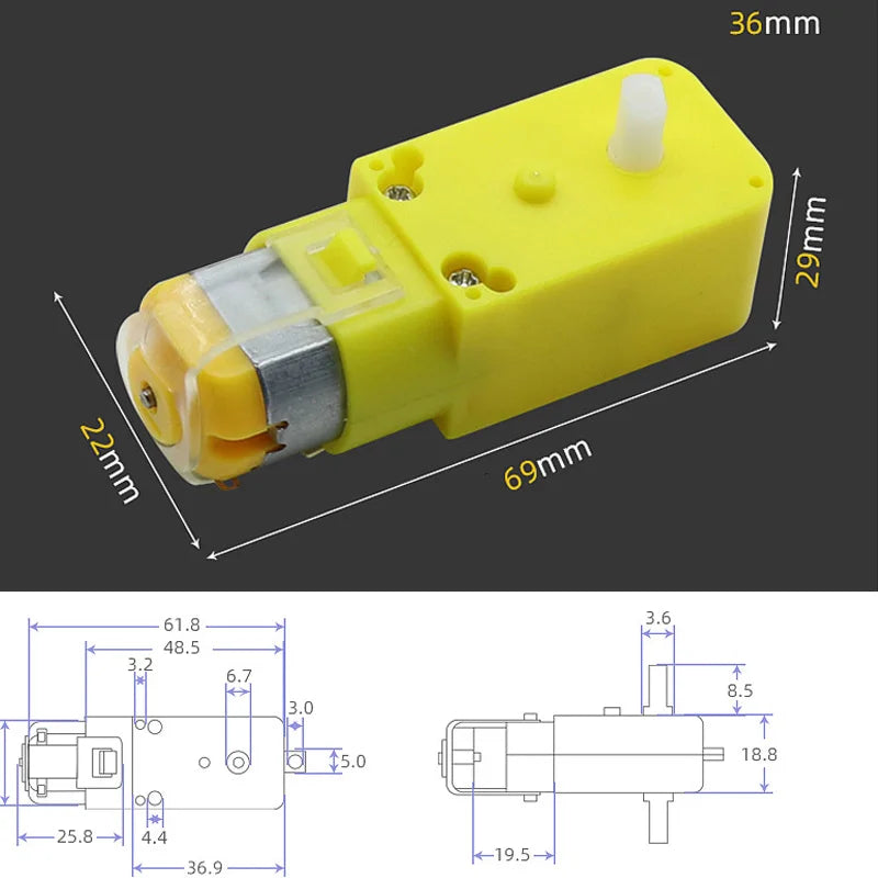 TT Geared DC Motor for Arduino Robot Car