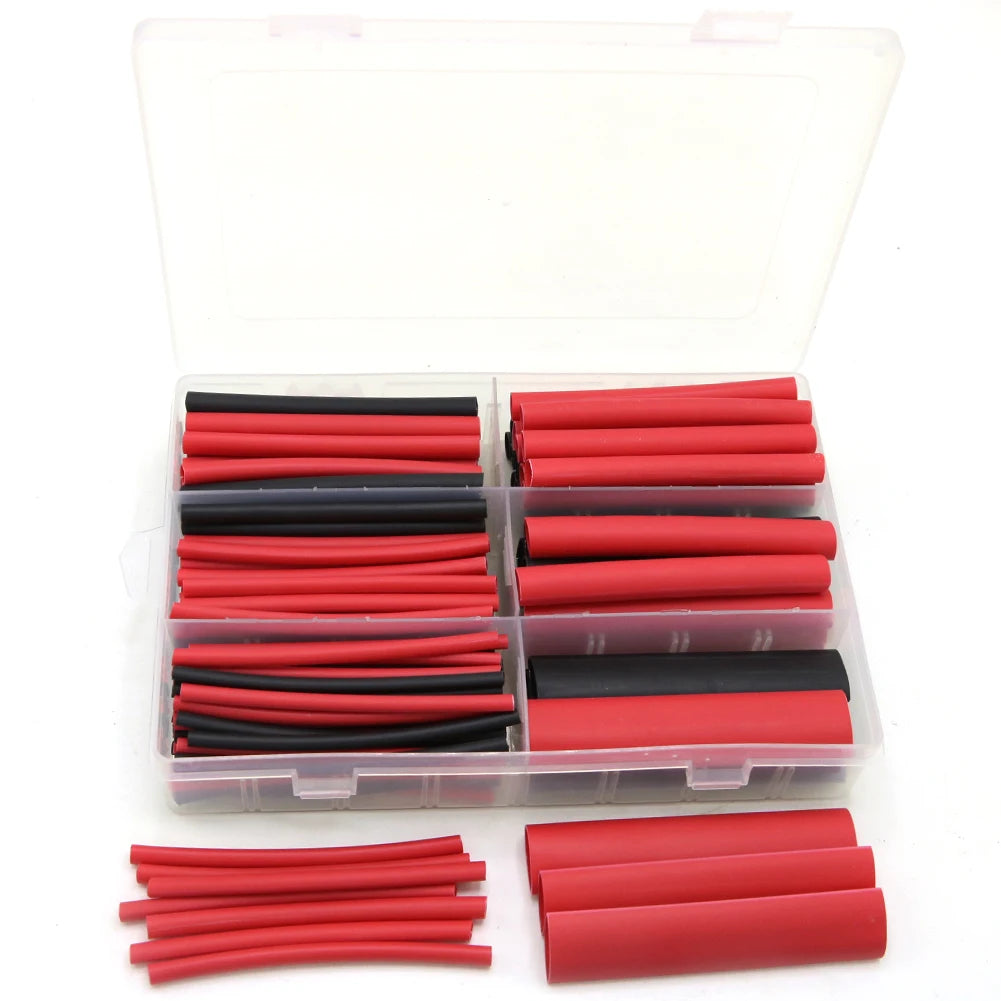 Dual-Wall Heat Shrink Tubing Kit - 130/270 Pieces, 6 Sizes