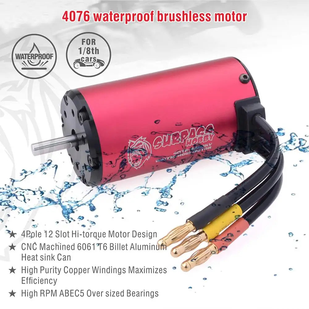 SURPASS HOBBY 4076 Brushless Motor & 120A/180A ESC Combo