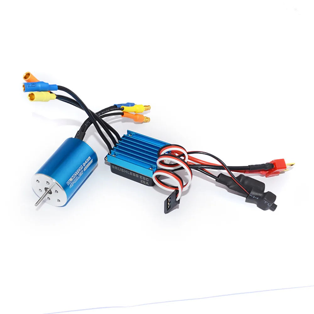 2435 Brushless Motor & 25A ESC Power System for 1/16-1/18 RC Cars