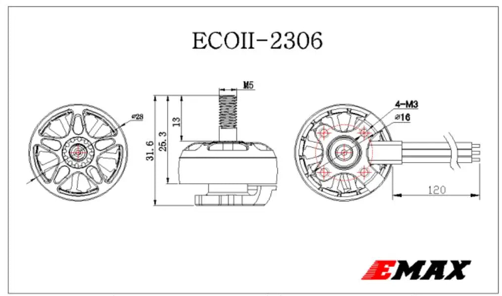 EMAX ECO II 2306 Brushless Motor 1700/1900/2400KV