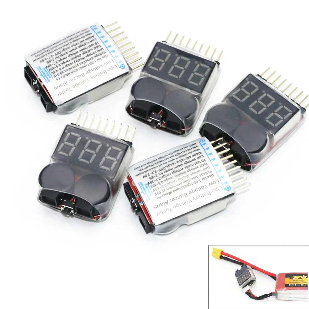 1-8S LiPo Battery Voltage Tester with Buzzer