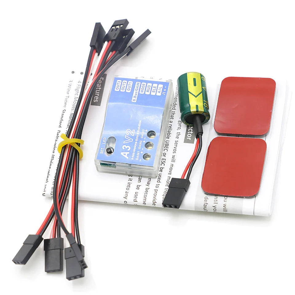A3 V2 3-Axis Gyro Flight Stabilizer for RC Airplane