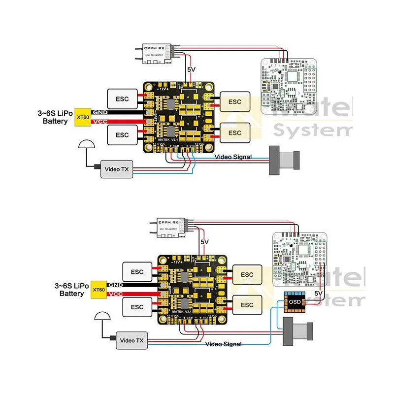 Matek Systems Mini Power Hub PDB with 5V/12V BEC