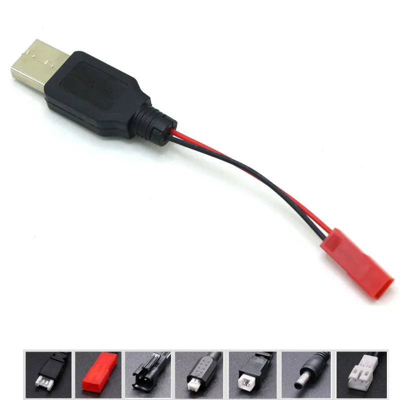 3.7V USB LiPo Charger Cable with JST/SM/Futaba Plug