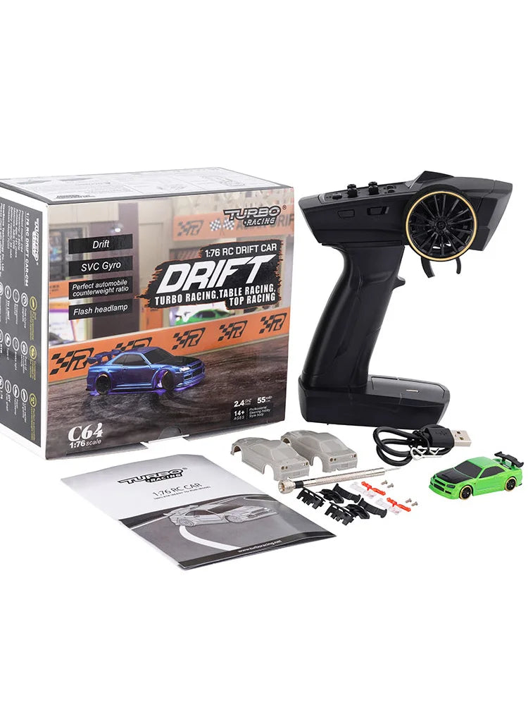 Turbo Racing C61 / C62 / C63 / C64 1:76 RTR RC Car with Drift Track