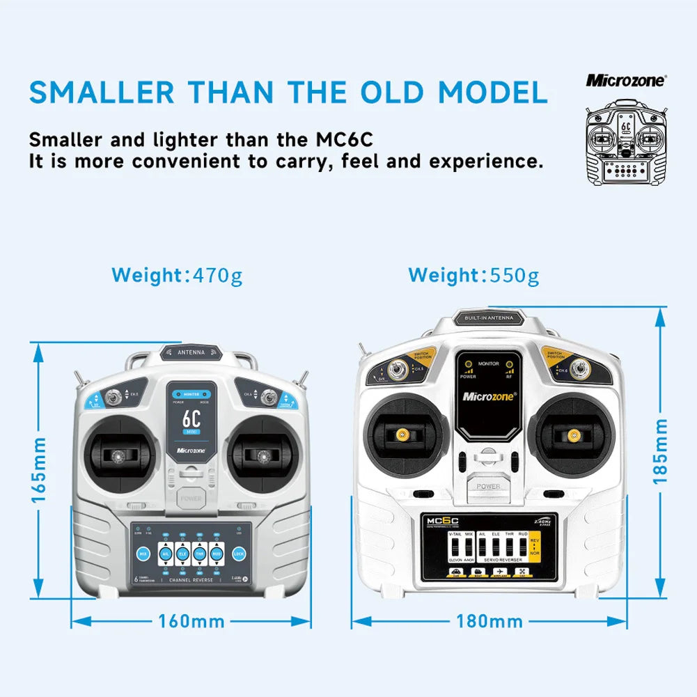 Microzone MC6C Mini V2 2.4GHz 6CH Radio Transmitter