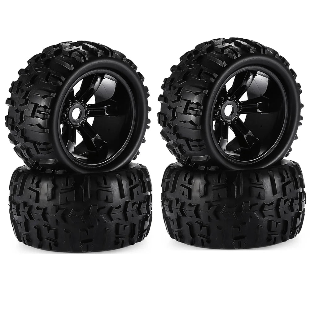 1/8 RC Truck Tires & Wheels - 4 Pack