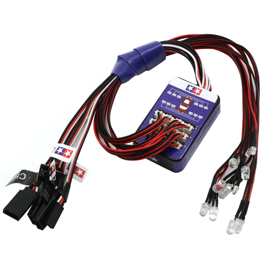 12-LED RC Car Lighting Kit with Steering & Brake Lights