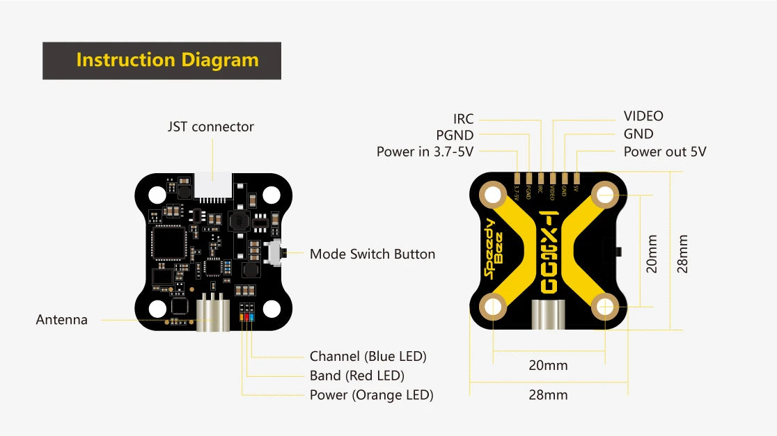 SpeedyBee TX800 5.8GHz 48CH 800mW FPV VTX