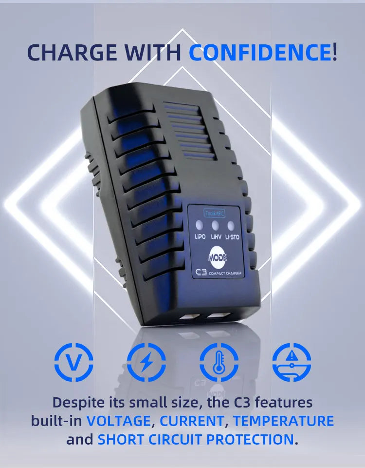 ToolkitRC C3 2-3S LiPo/LiHV AC Balance Charger