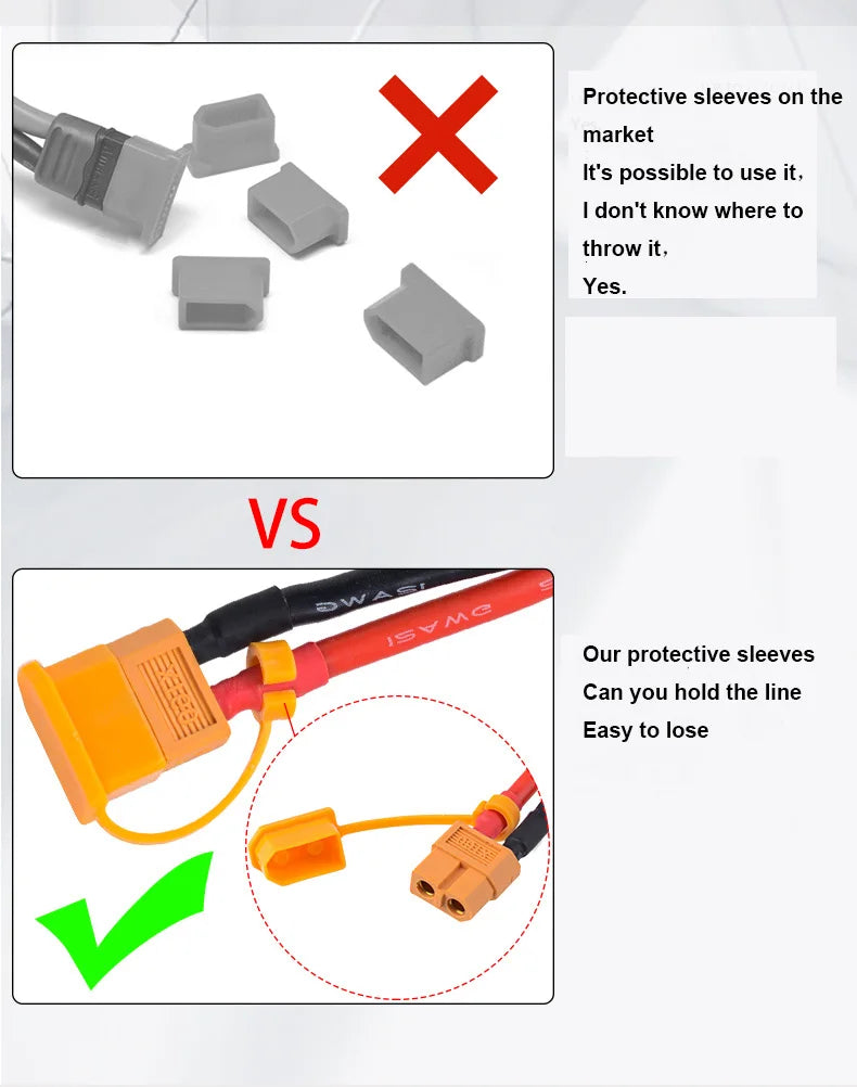 XT60 Protective Connector Caps - 10 Pack