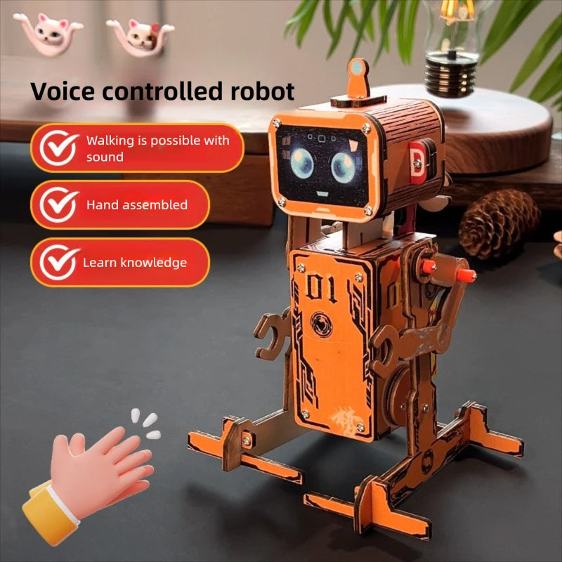 DIY Voice-Controlled Wooden Robot Science Kit