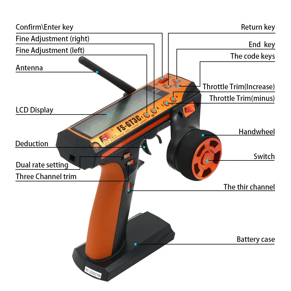 FlySky FS-GT3C 2.4GHz 3CH RC Car Radio Transmitter