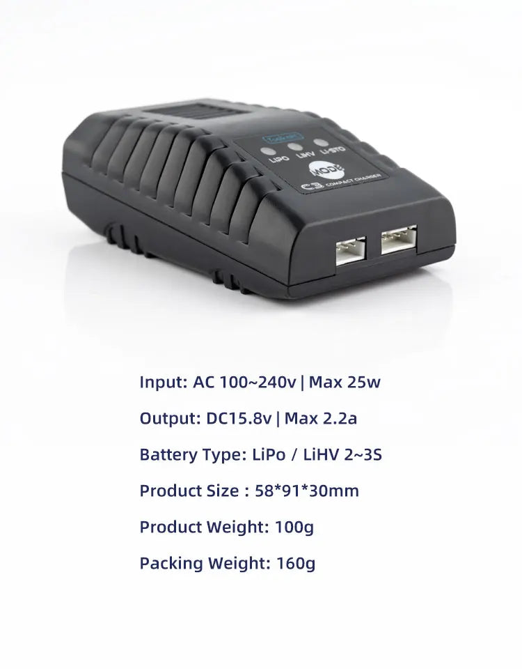 ToolkitRC C3 2-3S LiPo/LiHV AC Balance Charger