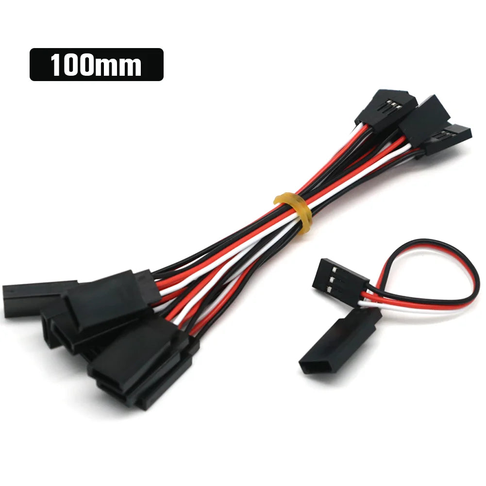 10pcs RC Servo Extension Cable - 100mm to 1000mm