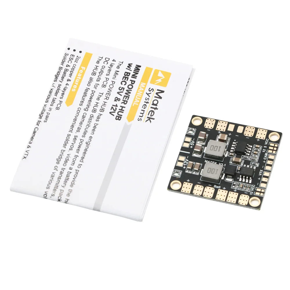 Matek Systems Mini Power Hub PDB with 5V/12V BEC