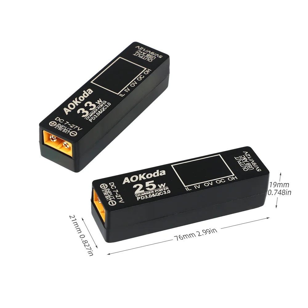 AOKoda PD3.0 XT60 to USB Power Adapter