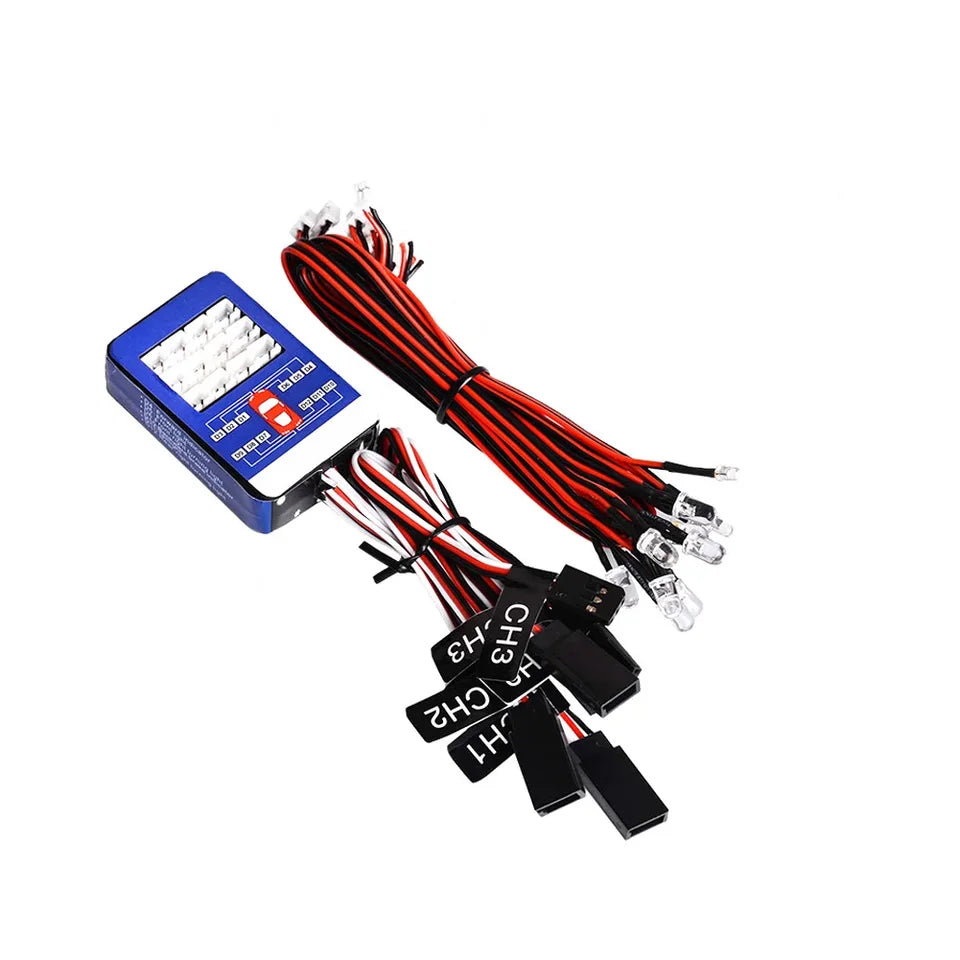 12-LED RC Car Lighting Kit with Steering & Brake Lights