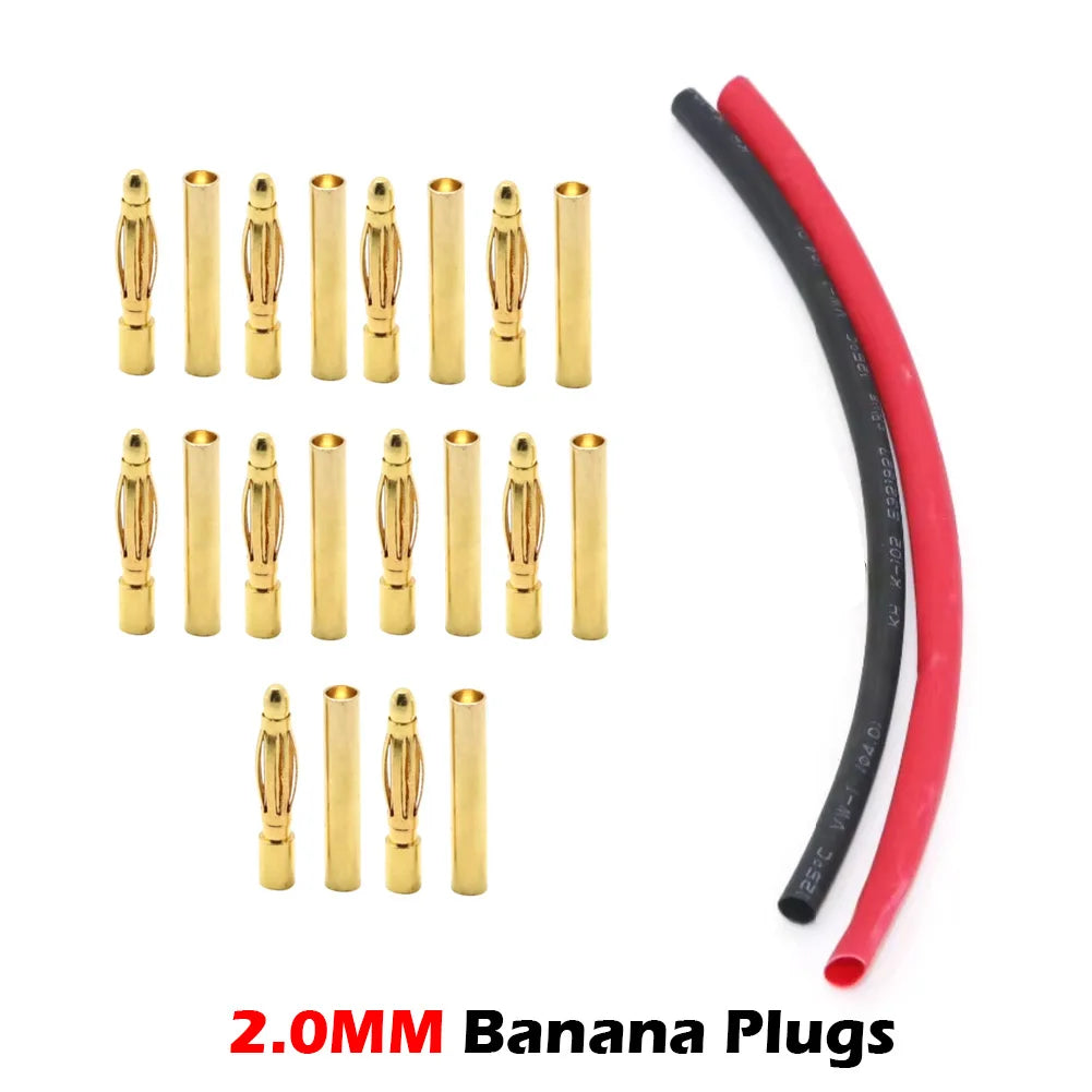 Gold Bullet Connectors 2.0-4.0mm - 10 Pair