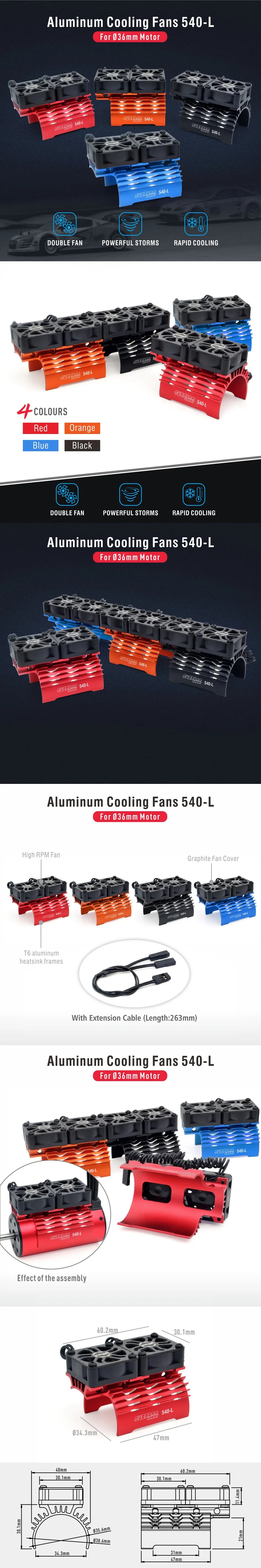 SURPASS HOBBY 36mm Dual Motor Cooling Fan
