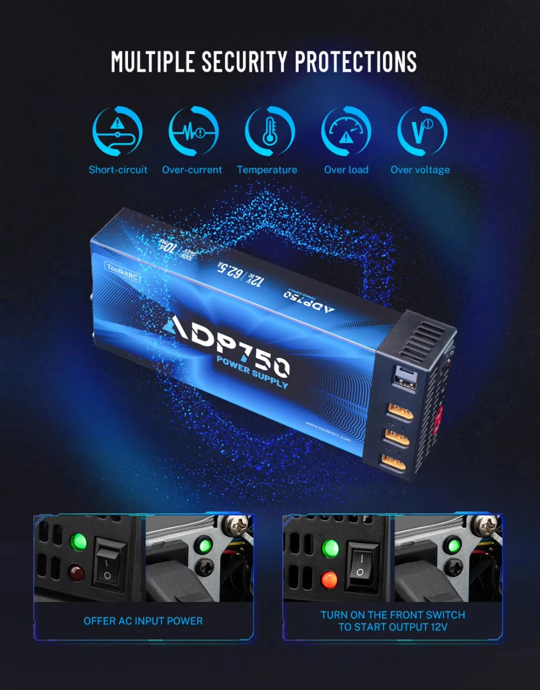 ToolkitRC ADP750 750W Power Supply Adapter