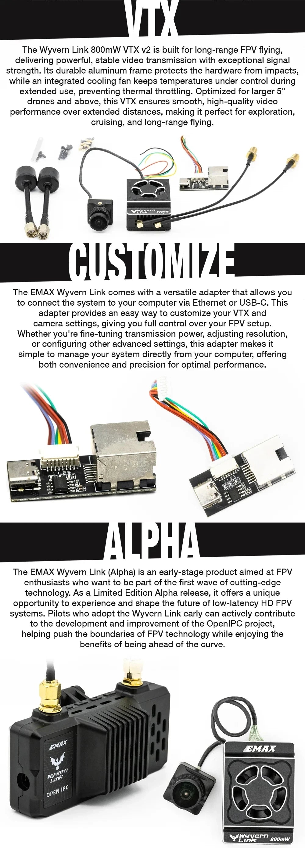 EMAX OpenIPC Wyvern Link 800mw FPV VTX