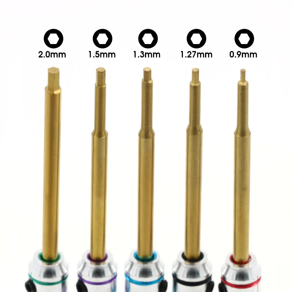5-Piece Mini Hex Screwdriver Set 0.9-2.0mm