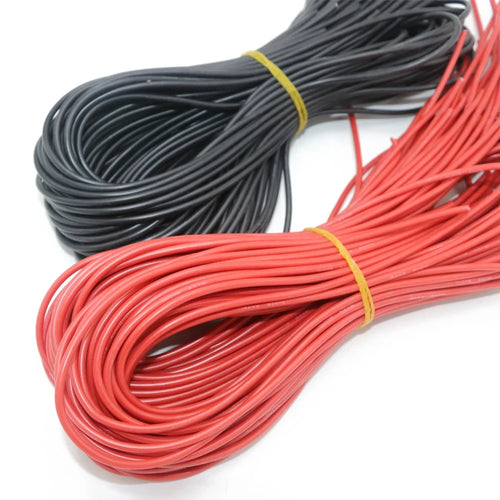 10m High-Temperature Silicone Wire - 8-30 AWG (5m Red + 5m Black)