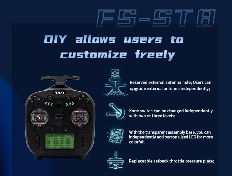 FlySky FS-ST8 2.4GHz 10CH Radio Transmitter