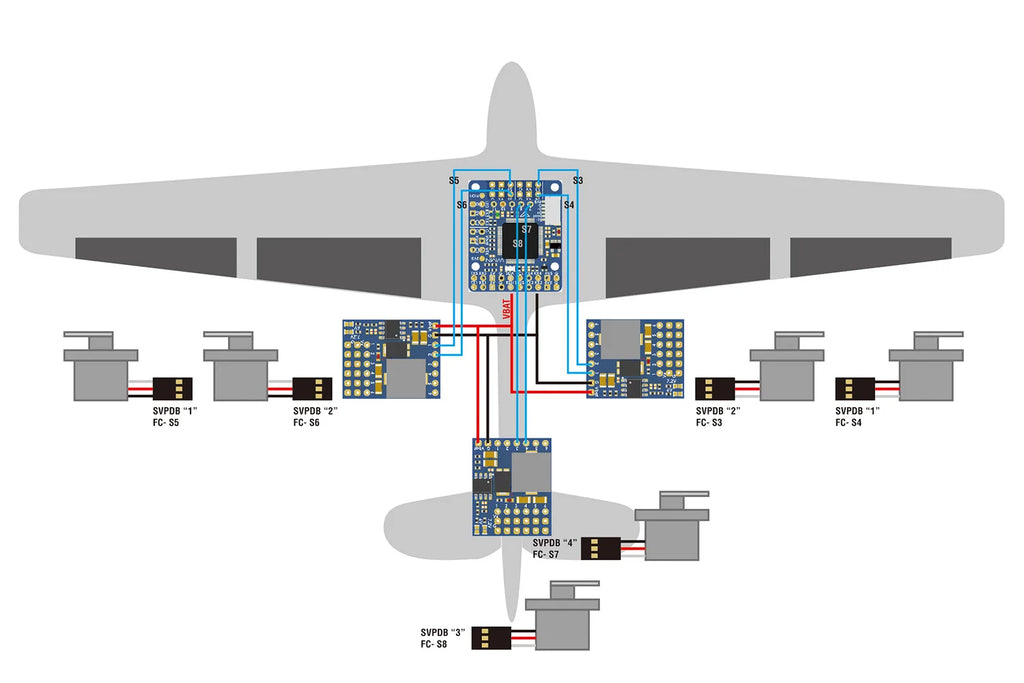 Matek Systems SVPDB-8S Servo Power Distribution Board